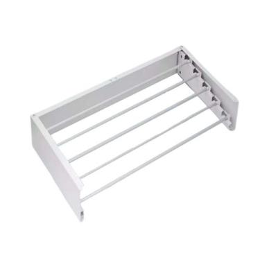 Imagem de Varal De Parede 80cm Mágico Retrátil 5 Varetas Apartamento - Alira Hom