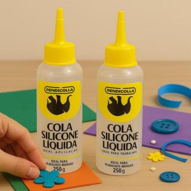Imagem de Kit 3 Colas Silicone Líquida Rendicolla 250g  Secagem Rapida