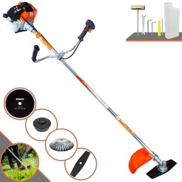 Imagem de Roçadeira Lateral Completa Vulcan VR430-S À Gasolina Motor 2 Tempos 1,7HP 43cc 10.000rpm + Kit Extra de Lâmina 80 Dentes e Escova de Aço 38 Cerdas