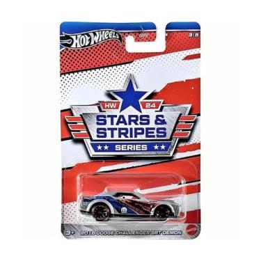 Imagem de Carrinho hot wheels series stars & stripes 2018 dodge challenger - mat