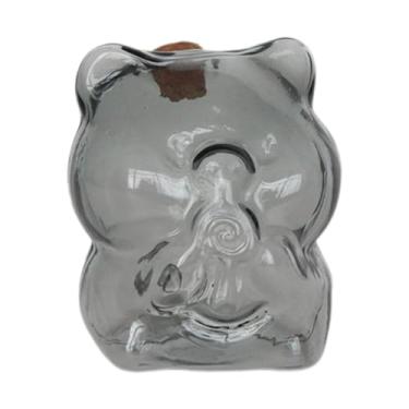 Imagem de Bothyi Cofrinho de vidro transparente, pote de vidro, cofrinho fofo, novidade, caixa de dinheiro, recipiente de economia para sala de estar, entrada do Toom, Cinza