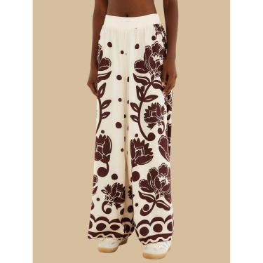 Imagem de Calça Pantalona Floral Arabesque Farm Cor:;Tamanho:G-Feminino