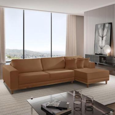 Imagem de Sofá Fixo Com Chaise 3M Cronos Veludo Com Molas Lado Direito Meu Sofá 