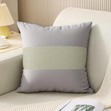 Imagem de Fronha decorativa de diamante dourado de alta qualidade com padrão geométrico para sofá, sofá, quarto, hotel (cinza)