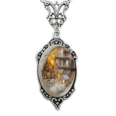 Imagem de Colar boêmio com árvore da vida, gargantilha vitoriana, joias vintage, acessórios de presente 1, 3.9X2.75inch, Vidro, Sem Pedra Preciosa