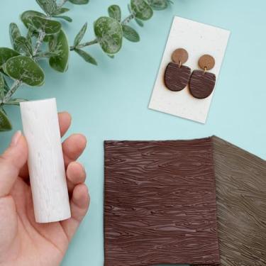 Imagem de Rolo de textura de argila de polímero, rolo de argila de polímero para fazer brincos, funciona com cortadores (floral)