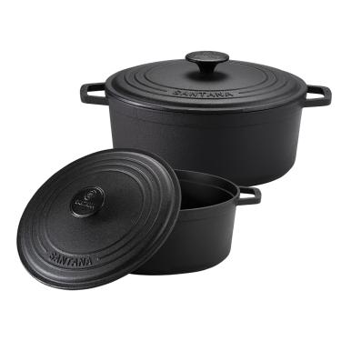 Imagem de Jogo 2 Caçarola Panela De Ferro Neo Indução Alça De Ferro