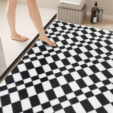 Imagem de Tapete de chuveiro antiderrapante - tapetes de chuveiro antiderrapantes de secagem rápida para chuveiro interno, tapete de banho de PVC macio, tapete de banho extra grande para chuveiro, banheira