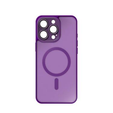 Imagem de Capa para iPhone 16 Pro Max, compatível com MagSafe, carregamento sem fio, antiamarelamento, Drop Pro Maxtec de nível militar, capa de telefone magnética fosca translúcida à prova de choque - roxo
