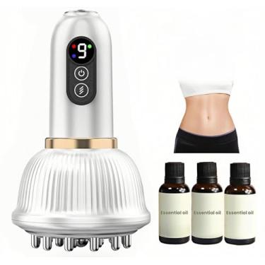 Imagem de Massageador de drenagem linfática para pernas, braços e barriga – ferramenta anticelulite e redução de estrias com microcorrente, calor, vibração e terapia de luz – Máquina portátil de escultura