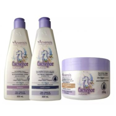 Imagem de Kit Arvensis Cachinhos Infantil Shampoo Condicionador Geleia Suave
