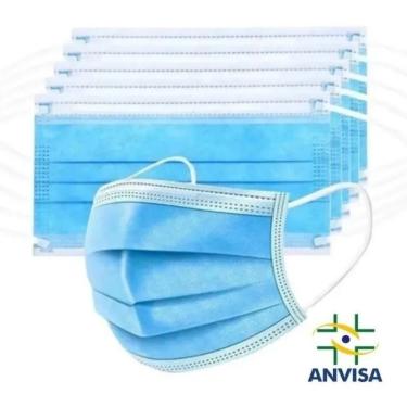 Imagem de Máscara Descartável Proteção Com Elástico Clipe Nasal 50 Unid