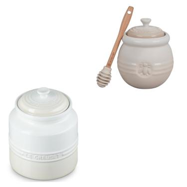 Imagem de KIT LE CREUSET POTE BISCOITO E POTE MEL EM CERÂMICA MERINGUE