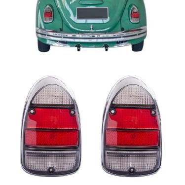 Imagem de Par Lente Traseira Fusca 1300L 1500 1970/1979 Fumê