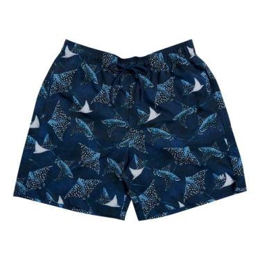 Imagem de Shorts elastano estampado com raias - MASH