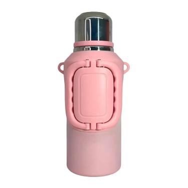 Imagem de Garrafa Térmica Inox 1500Ml Rosa Com Alça Academia Viagem