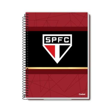 Imagem de Caderno São Paulo SPFC Escolar Futebol Meninos 1 Matéria, Preto