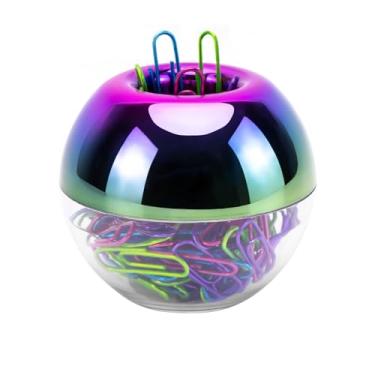 Imagem de Mei Yi TIAN 100 peças de clipes de papel de 28 mm médios com clipes de papel com anel magnético embutido para acessórios de mesa organizador, Rainbow