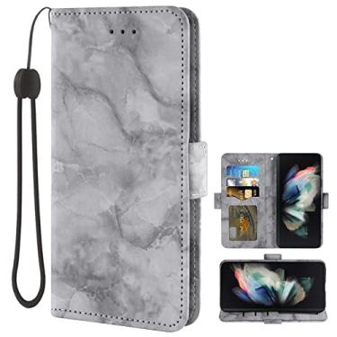 Imagem de Asuwish Capa de telefone para Samsung Galaxy Z Fold 3 5G 2021 com e capa carteira de mármore flip porta-cartão suporte suporte de couro acessórios para celular ZFold3 Z3 Fold3 3Z ZFold35G mulheres