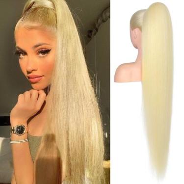 Imagem de Extensão de rabo de cavalo Flufymooz, loira sintética de 91 cm de comp