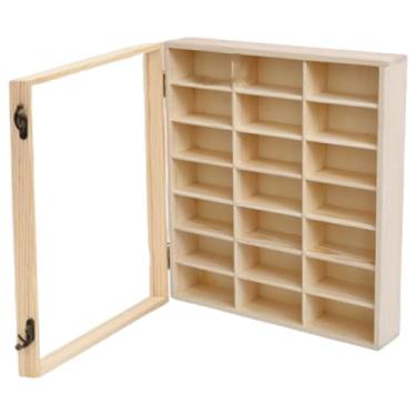 Imagem de Amagogo Vitrine de madeira para carrinhos de brinquedo, prateleira expositora com várias divisórias, organizador de colecionáveis, e para montagem na, Grade 21