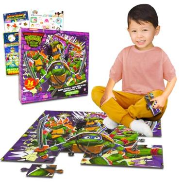 Imagem de Teenage Mutant Ninja Turtles Conjunto De Quebra-Cabeças Chão Das Tartarugas Mutantes Adolescentes Para Crianças - Pacote Com 36 Peças Tmnt, Além Adesivos E Muito Mais, 4 A 8 Anos