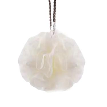 Imagem de Pacote com 4 buchas de banho de malha - Pufes de banho de limpeza corporal (branco)