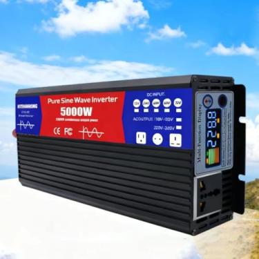 Imagem de 12v to 110v 60hz, Inversor de potência de onda senoidal pura de 2500 watts, conversor de energia CC de 12V-72V para CA de 110V/230V, inversor de potência de pico de 5000W com