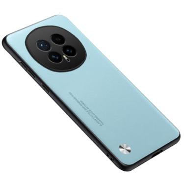 Imagem de POYUFRG Capa fina para Honor Magic 8 Pro/Magic 8, capa de couro leve anti-impressão digital com capa de proteção de lente com tudo incluído, azul, 8 Pro