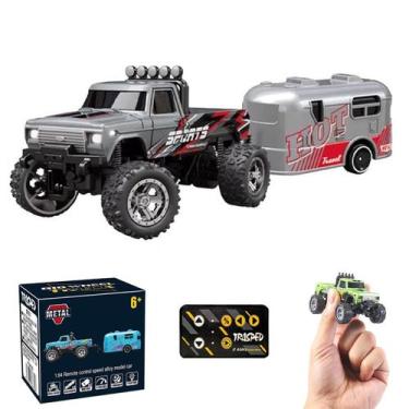 Imagem de RC Monster Truck Mini com reboque recarregável em escala 1:64 - Marca 