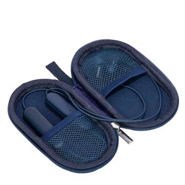 Imagem de Ginsco Capa miniportátil para fones de ouvido sem fio Beats Flex com microfone integrado, para fones de ouvido intra-auriculares Sony WI-C100 sem fio Bluetooth, bolso de viagem, capa rígida para fones