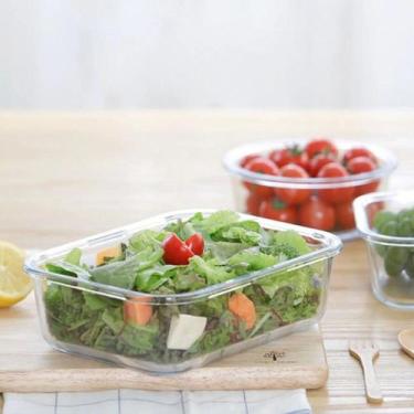 Imagem de Jogo 2 Pote Vidro Retangular Tampa Hermetica 4 Trava 1520ML - QUALITY 