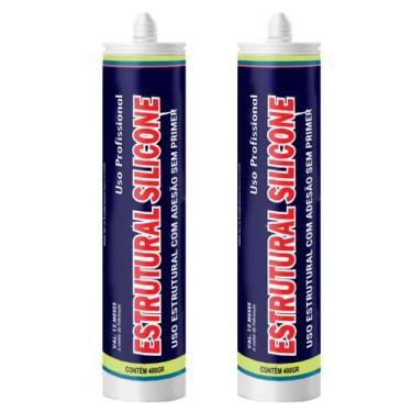 Imagem de Kit 2 Silicone Estrutural Sbrix Cartucho 400G Cor Branco Branco, Branc