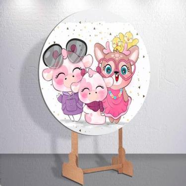 Imagem de Decoração infantil festa com painel redondo capa Animais Diversos Cute
