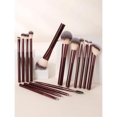 Imagem de 15 conjuntos de pincéis de maquiagem macios ao toque, pincéis de maquiagem em pó, pincel de blush, pincel de sombra para maquiagem diária no rosto