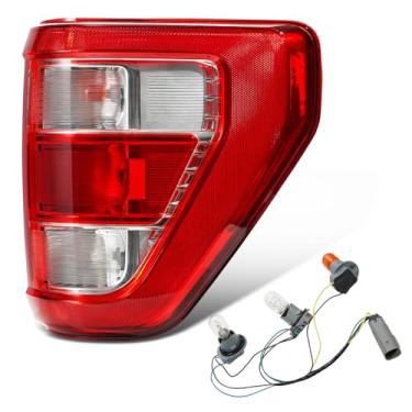 Imagem de STRAUTOS Conjunto de luz traseira compatível com Ford F150 XL STX 2021-2023 com lâmpadas de substituição de luz traseira de halogênio OEM ML3Z13404E (lado direito do passageiro)