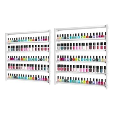 Imagem de Kit 2 Nichos Expositores de Esmaltes Para Manicure Modelo Industrial (Branca)