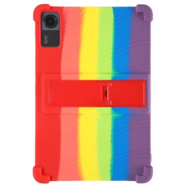 Imagem de QYiiD Capa para Xiaomi Redmi Pad SE 11 polegadas, leve, de silicone para crianças, capa protetora dobrável com suporte dobrável para Redmi Pad SE 11 2023, arco-íris