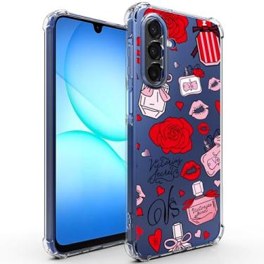 Imagem de Smileray Capa para Samsung Galaxy A17: Capa transparente unissex à prova de choque flexível TPU Slim Fit transparente para celular Galaxy A17 (vermelha)