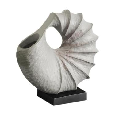 Imagem de XLWLLNJ Vaso de Resina para Decoração de Mesa, Vaso de Concha Estilo Boho, para Cozinha, Jardim E áreas Externas