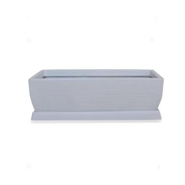 Imagem de Vaso Jardineira Em Polietileno 80X30 + Prato Cinza Claro