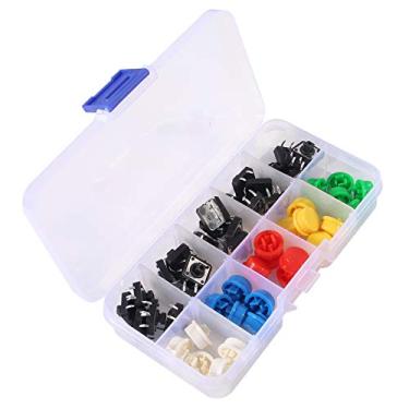 Imagem de 25 peças 12 x 12 x 7,3 mm interruptor tátil tátil tátil interruptor de toque micro interruptor 4 pinos SMD PCB com tampa para Arduino