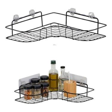 Imagem de Suporte De Canto Para Banheiro E Cozinha Grande Com Adesivo - Otemu