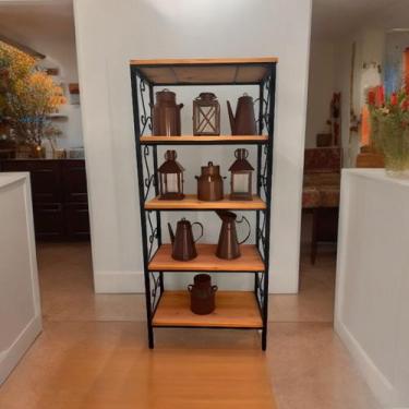 Imagem de Estante Grande 5 Prateleiras Ferro e Madeira Estilo Industrial - Estil