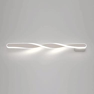 Imagem de Luminária De Parede Longa Torcida, Lâmpada De Parede De Metal Ultrafina Com Abajur De Silicone, Arandela De Parede Linear Led Moderna, Luminárias De Parede De Cabeceira, Lum, White, 70CM