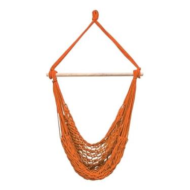 Imagem de Rede Cadeira Balanço Descanso Teto Suspensa Trançada Reforçada(Laranja)