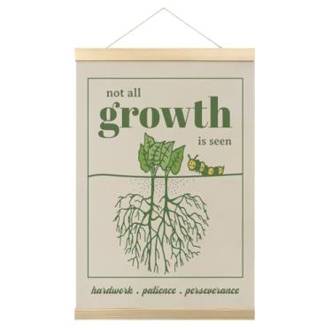 Imagem de Decoração de parede de escritório inspiradora, moldura de pôster Not All Growth Is Seen, pôster de plantas verdes para amantes de plantas, consultoria de terapia