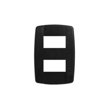 Imagem de Espelho 4x2 2 Módulos Separados Horizontais Preto - Linha Lev - Ilumi