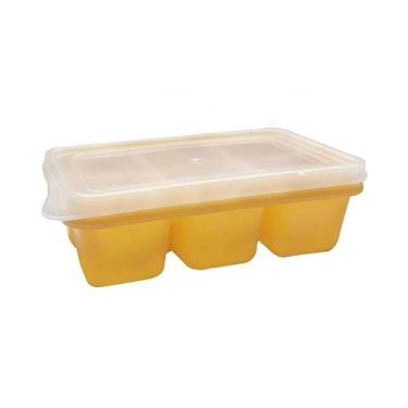 Imagem de Bandeja de silicone para cubos de gelo (pacote com 2), 2 cubos de gelo de liberação fácil - Molde de cubos de gelo de uísque - Bandejas de gelo para freezer com tampa - Bandeja de gelo empilhável de