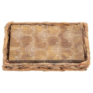 Imagem de Karma, Porta-guardanapos de tecido com conjunto de guardanapos de papel, flor-de-lis